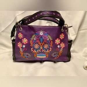 Day of the Dead Purple purse. Made in Mexico. NEVER USED